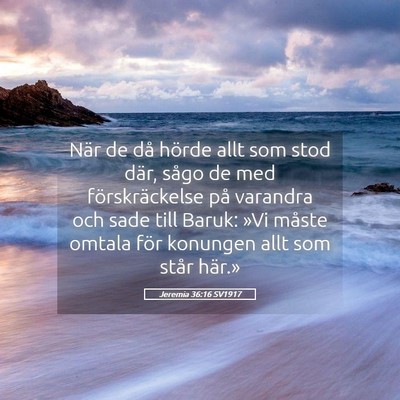 Picture 05 - Jeremia 36:16 SV1917 - När de då hörde allt som stod där, sågo de - Bible Verse Picture