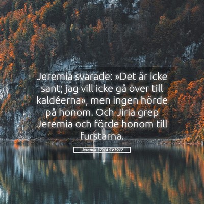 Picture 05 - Jeremia 37:14 SV1917 - Jeremia svarade: »Det är icke sant; jag vill - Bible Verse Picture