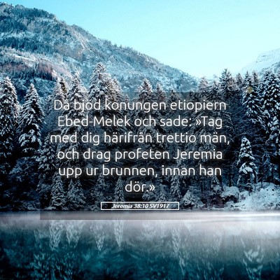 Picture 05 - Jeremia 38:10 SV1917 - Då bjöd konungen etiopiern Ebed-Melek och sade: - Bible Verse Picture