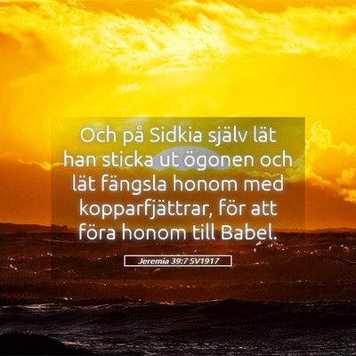 Picture 05 - Jeremia 39:7 SV1917 - Och på Sidkia själv lät han sticka ut ögonen - Bible Verse Picture