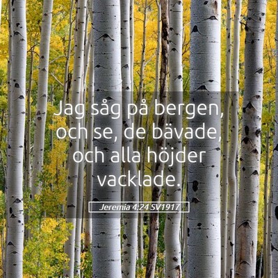 Picture 05 - Jeremia 4:24 SV1917 - Jag såg på bergen, och se, de bävade, och alla - Bible Verse Picture