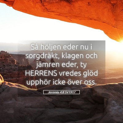 Picture 05 - Jeremia 4:8 SV1917 - Så höljen eder nu i sorgdräkt, klagen och - Bible Verse Picture