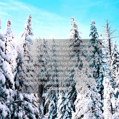 Picture 05 - Jeremia 40:5 SV1917 - Och då han ännu dröjde att vända tillbaka, - Bible Verse Picture