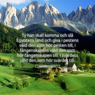 Picture 05 - Jeremia 43:11 SV1917 - Ty han skall komma och slå Egyptens land och - Bible Verse Picture