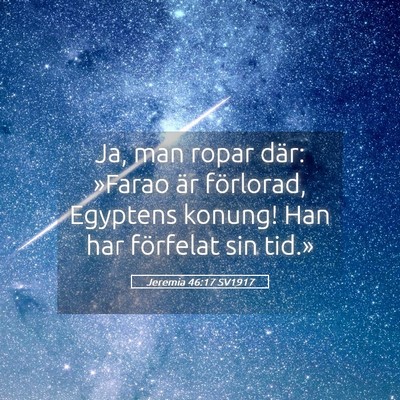 Picture 05 - Jeremia 46:17 SV1917 - Ja, man ropar där: »Farao är förlorad, - Bible Verse Picture