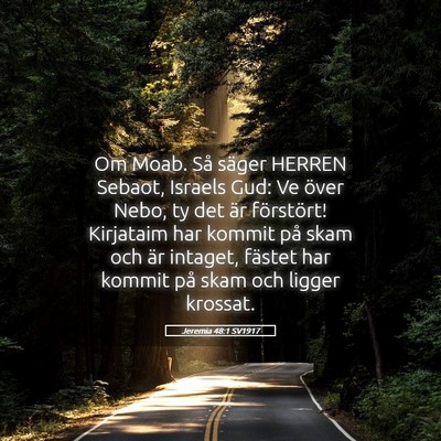 Picture 05 - Jeremia 48:1 SV1917 - Om Moab. Så säger HERREN Sebaot, Israels Gud: - Bible Verse Picture