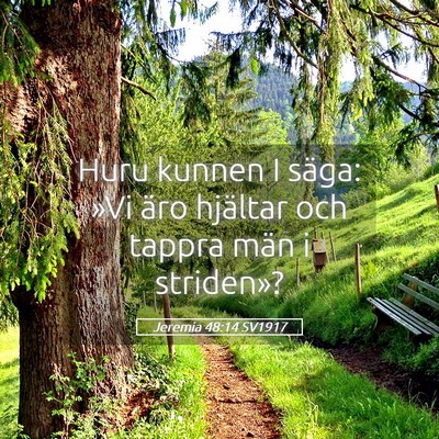 Picture 05 - Jeremia 48:14 SV1917 - Huru kunnen I säga: »Vi äro hjältar och - Bible Verse Picture