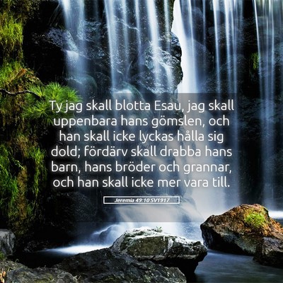 Picture 05 - Jeremia 49:10 SV1917 - Ty jag skall blotta Esau, jag skall uppenbara - Bible Verse Picture