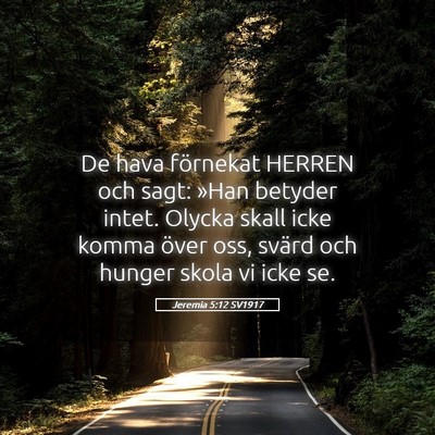 Picture 05 - Jeremia 5:12 SV1917 - De hava förnekat HERREN och sagt: »Han betyder - Bible Verse Picture