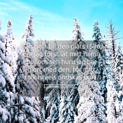 Picture 05 - Jeremia 7:12 SV1917 - Gån bort till den plats i Silo, där jag först - Bible Verse Picture