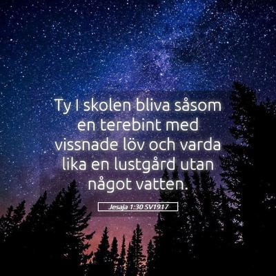 Picture 05 - Jesaja 1:30 SV1917 - Ty I skolen bliva såsom en terebint med vissnade - Bible Verse Picture