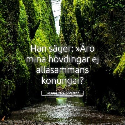 Picture 05 - Jesaja 10:8 SV1917 - Han säger: »Äro mina hövdingar ej allasammans - Bible Verse Picture