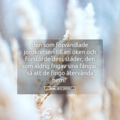 Picture 05 - Jesaja 14:17 SV1917 - den som förvandlade jordkretsen till en öken - Bible Verse Picture