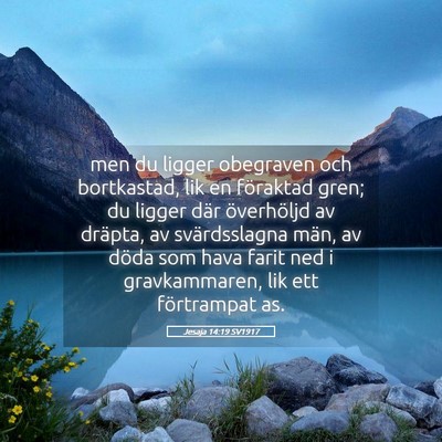Picture 05 - Jesaja 14:19 SV1917 - men du ligger obegraven och bortkastad, lik en - Bible Verse Picture