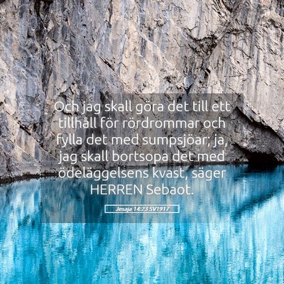 Picture 05 - Jesaja 14:23 SV1917 - Och jag skall göra det till ett tillhåll för - Bible Verse Picture