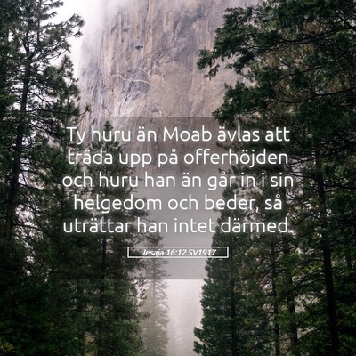 Picture 05 - Jesaja 16:12 SV1917 - Ty huru än Moab ävlas att träda upp på - Bible Verse Picture