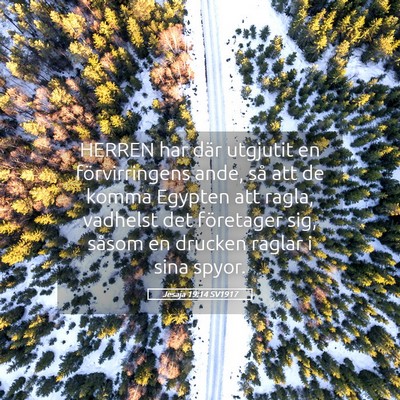 Picture 05 - Jesaja 19:14 SV1917 - HERREN har där utgjutit en förvirringens ande, - Bible Verse Picture
