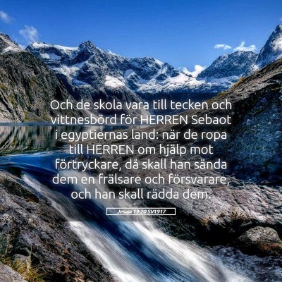 Picture 05 - Jesaja 19:20 SV1917 - Och de skola vara till tecken och vittnesbörd - Bible Verse Picture