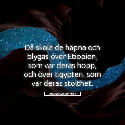 Picture 05 - Jesaja 20:5 SV1917 - Då skola de häpna och blygas över Etiopien, - Bible Verse Picture