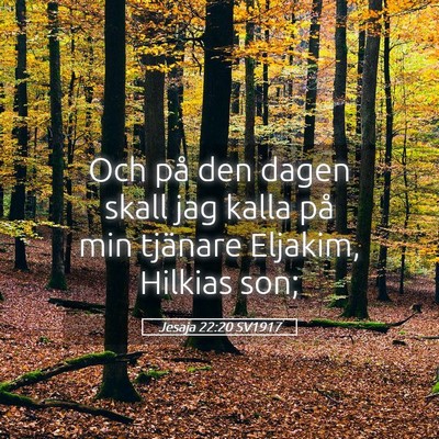 Picture 05 - Jesaja 22:20 SV1917 - Och på den dagen skall jag kalla på min - Bible Verse Picture