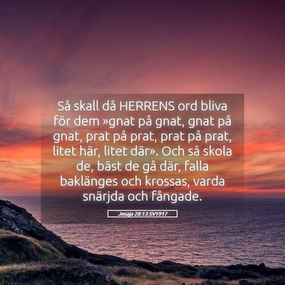 Picture 05 - Jesaja 28:13 SV1917 - Så skall då HERRENS ord bliva för dem »gnat - Bible Verse Picture