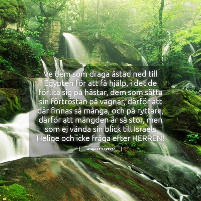 Picture 05 - Jesaja 31:1 SV1917 - Ve dem som draga åstad ned till Egypten för att - Bible Verse Picture