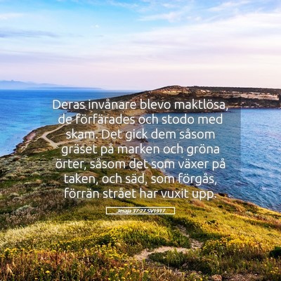 Picture 05 - Jesaja 37:27 SV1917 - Deras invånare blevo maktlösa, de förfärades - Bible Verse Picture