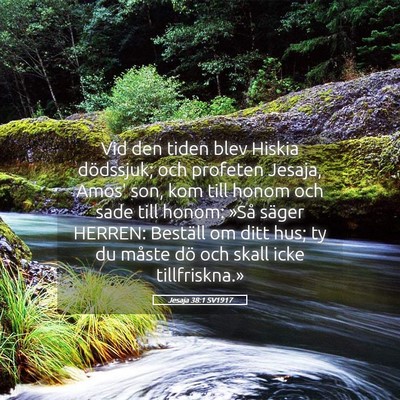 Picture 05 - Jesaja 38:1 SV1917 - Vid den tiden blev Hiskia dödssjuk; och profeten - Bible Verse Picture