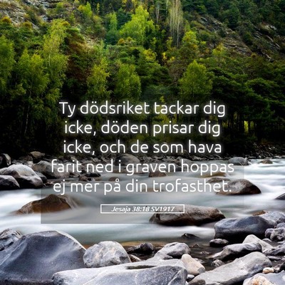 Picture 05 - Jesaja 38:18 SV1917 - Ty dödsriket tackar dig icke, döden prisar dig - Bible Verse Picture