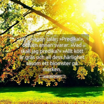 Picture 05 - Jesaja 40:6 SV1917 - Hör, någon talar: »Predika!», och en annan - Bible Verse Picture