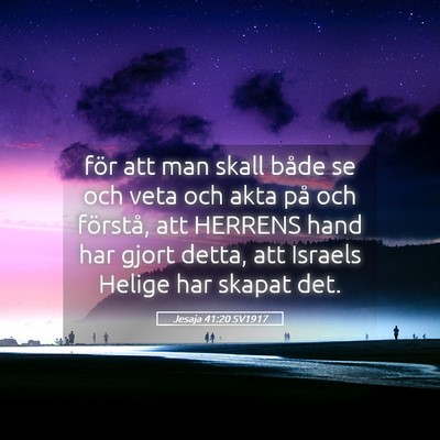 Picture 05 - Jesaja 41:20 SV1917 - för att man skall både se och veta och akta på - Bible Verse Picture
