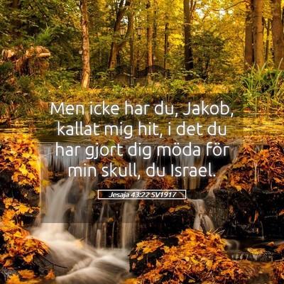 Picture 05 - Jesaja 43:22 SV1917 - Men icke har du, Jakob, kallat mig hit, i det du - Bible Verse Picture