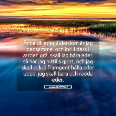 Picture 05 - Jesaja 46:4 SV1917 - Ända till eder ålderdom är jag densamme, och - Bible Verse Picture