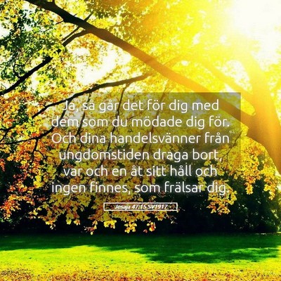 Picture 05 - Jesaja 47:15 SV1917 - Ja, så går det för dig med dem som du mödade - Bible Verse Picture