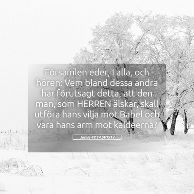 Picture 05 - Jesaja 48:14 SV1917 - Församlen eder, I alla, och hören: Vem bland - Bible Verse Picture