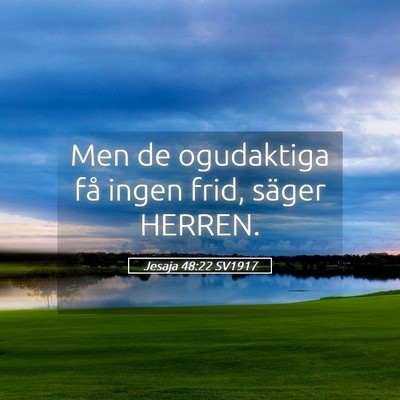 Picture 05 - Jesaja 48:22 SV1917 - Men de ogudaktiga få ingen frid, säger - Bible Verse Picture