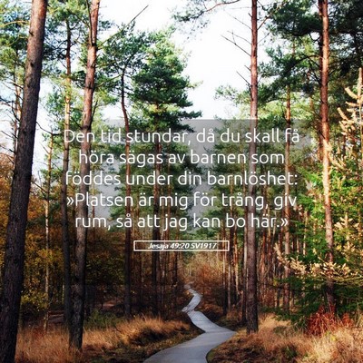 Picture 05 - Jesaja 49:20 SV1917 - Den tid stundar, då du skall få höra sägas av - Bible Verse Picture