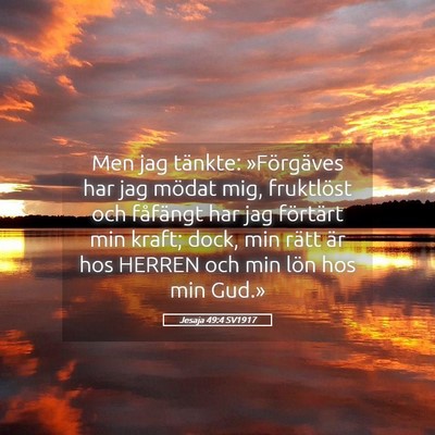 Picture 05 - Jesaja 49:4 SV1917 - Men jag tänkte: »Förgäves har jag mödat mig, - Bible Verse Picture