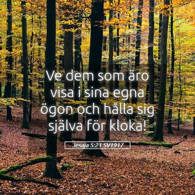 Picture 05 - Jesaja 5:21 SV1917 - Ve dem som äro visa i sina egna ögon och hålla - Bible Verse Picture