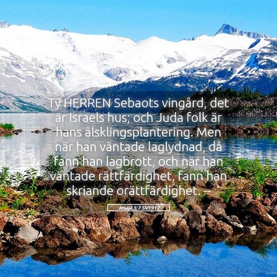 Picture 05 - Jesaja 5:7 SV1917 - Ty HERREN Sebaots vingård, det är Israels hus; - Bible Verse Picture