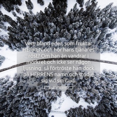 Picture 05 - Jesaja 50:10 SV1917 - Vem bland eder, som fruktar HERREN och hör hans - Bible Verse Picture