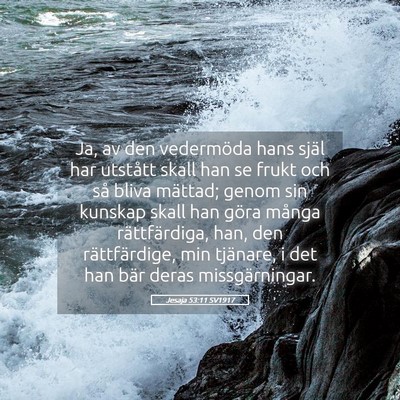 Picture 05 - Jesaja 53:11 SV1917 - Ja, av den vedermöda hans själ har utstått - Bible Verse Picture