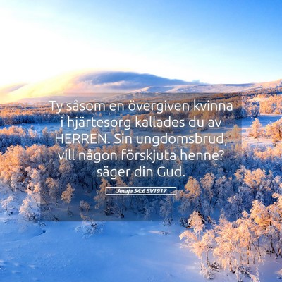 Picture 05 - Jesaja 54:6 SV1917 - Ty såsom en övergiven kvinna i hjärtesorg - Bible Verse Picture