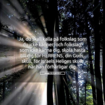 Picture 05 - Jesaja 55:5 SV1917 - Ja, du skall kalla på folkslag som du icke - Bible Verse Picture