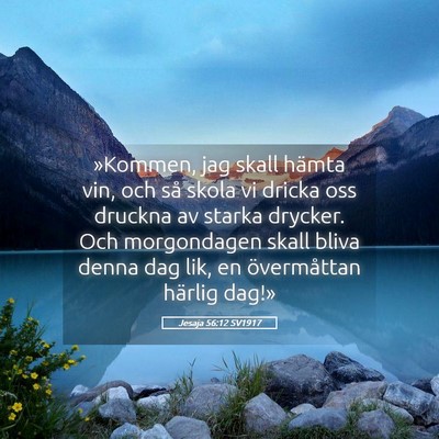 Picture 05 - Jesaja 56:12 SV1917 - »Kommen, jag skall hämta vin, och så skola vi - Bible Verse Picture