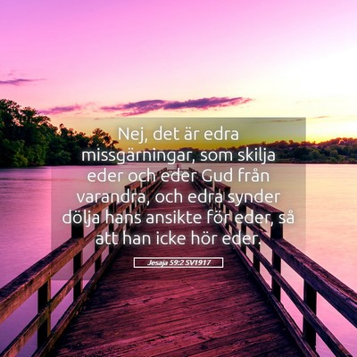 Picture 05 - Jesaja 59:2 SV1917 - Nej, det är edra missgärningar, som skilja eder - Bible Verse Picture