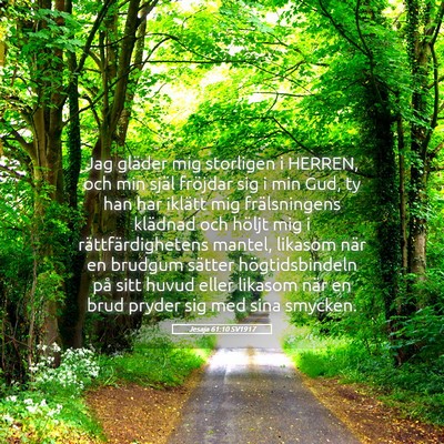 Picture 05 - Jesaja 61:10 SV1917 - Jag gläder mig storligen i HERREN, och min själ - Bible Verse Picture