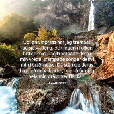 Picture 05 - Jesaja 63:3 SV1917 - »Jo, en vinpress har jag trampat, jag själv - Bible Verse Picture