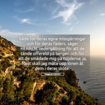 Picture 05 - Jesaja 65:7 SV1917 - både för deras egna missgärningar och för - Bible Verse Picture