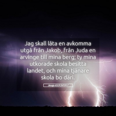 Picture 05 - Jesaja 65:9 SV1917 - Jag skall låta en avkomma utgå från Jakob, - Bible Verse Picture